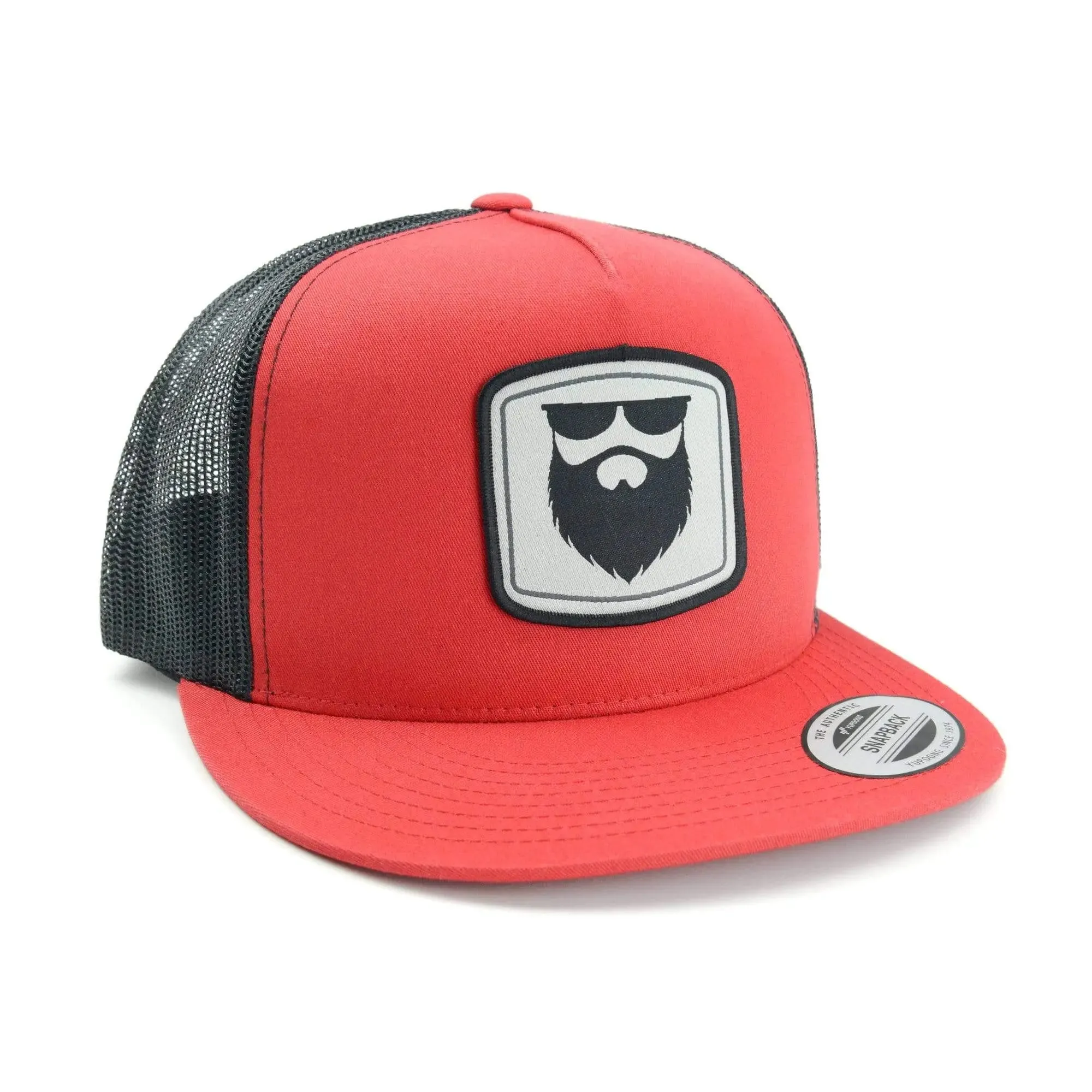 No Shave Life Beard Gear Mesh Trucker Snapback - Red/Black