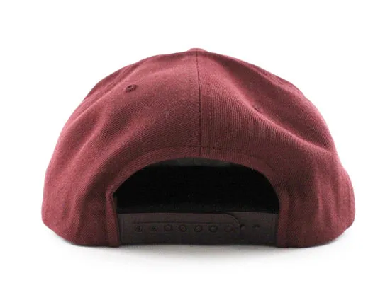 Old School NJ Snapback Hats (Maroon Green Under Brim)