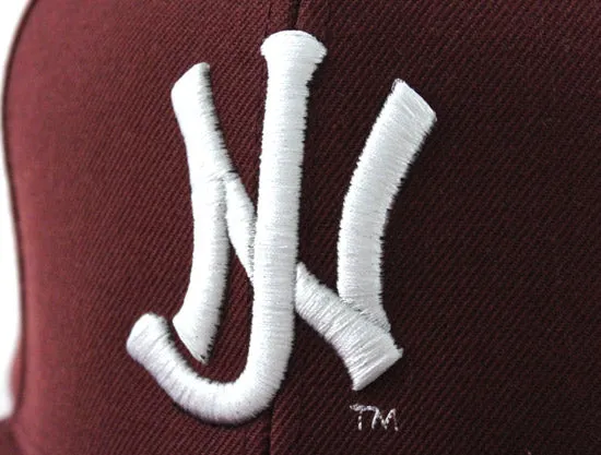 Old School NJ Snapback Hats (Maroon Green Under Brim)