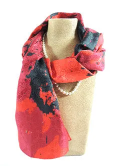 Pangborn Red and Black Silk Oblong Scarf