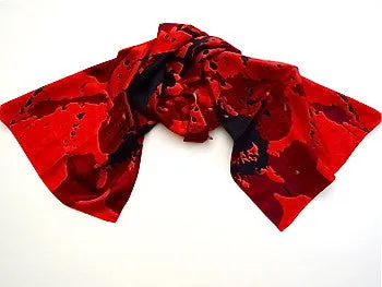 Pangborn Red and Black Silk Oblong Scarf