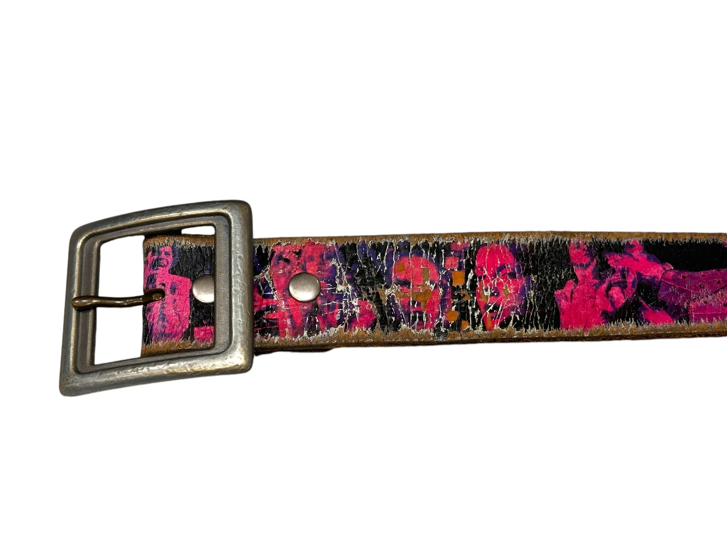 Pink Rockstar Leather Belt