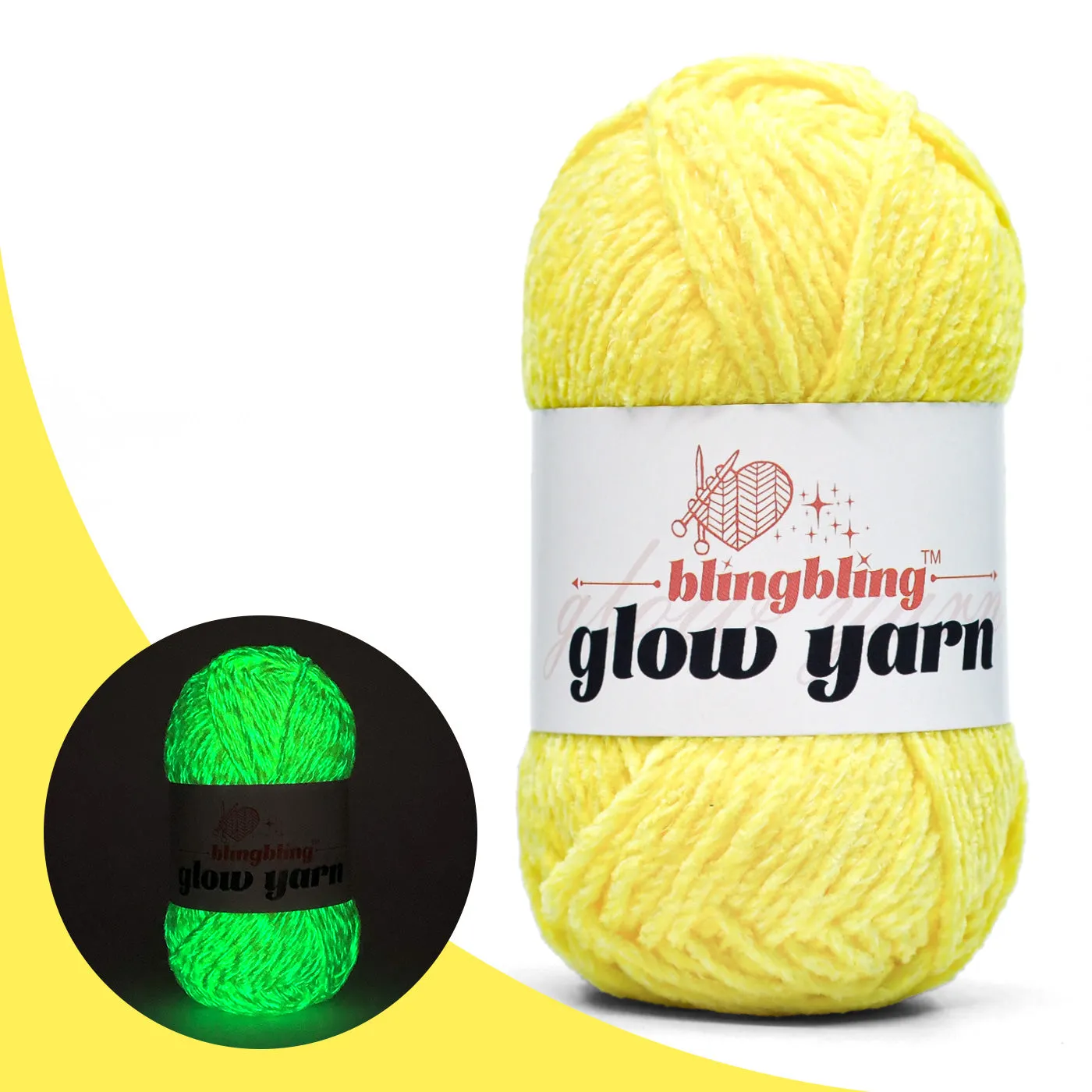 Premium Glow-in-the-Dark Chenille Yarn(14 colors)