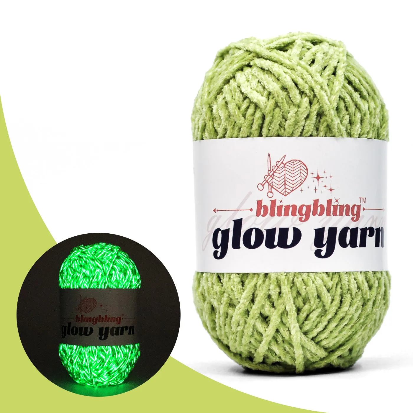 Premium Glow-in-the-Dark Chenille Yarn(14 colors)