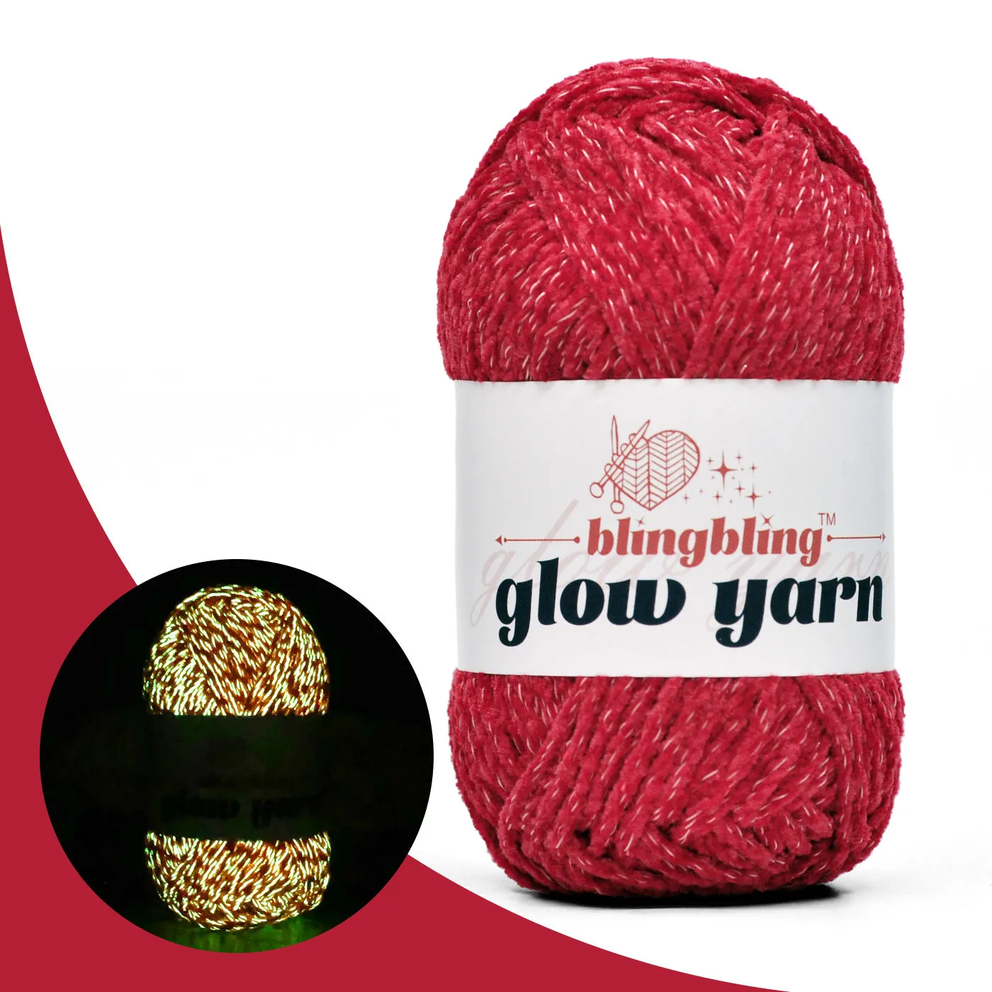 Premium Glow-in-the-Dark Chenille Yarn(14 colors)