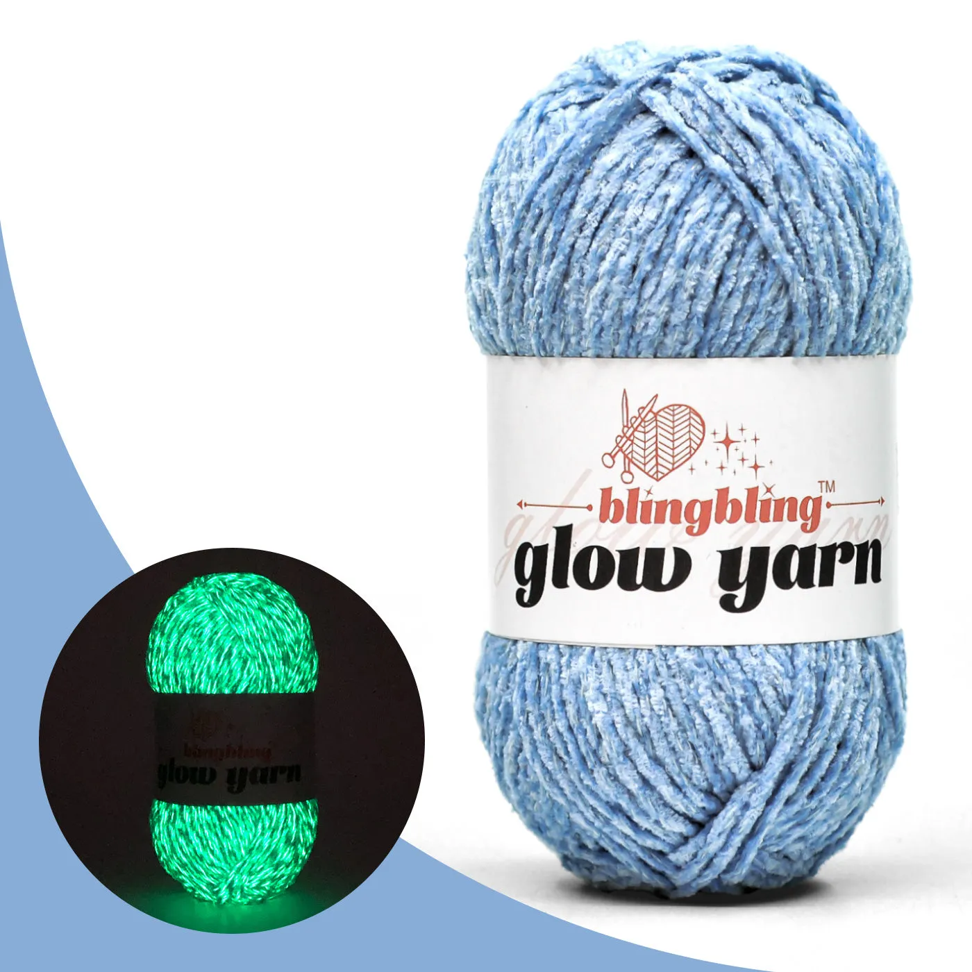 Premium Glow-in-the-Dark Chenille Yarn(14 colors)