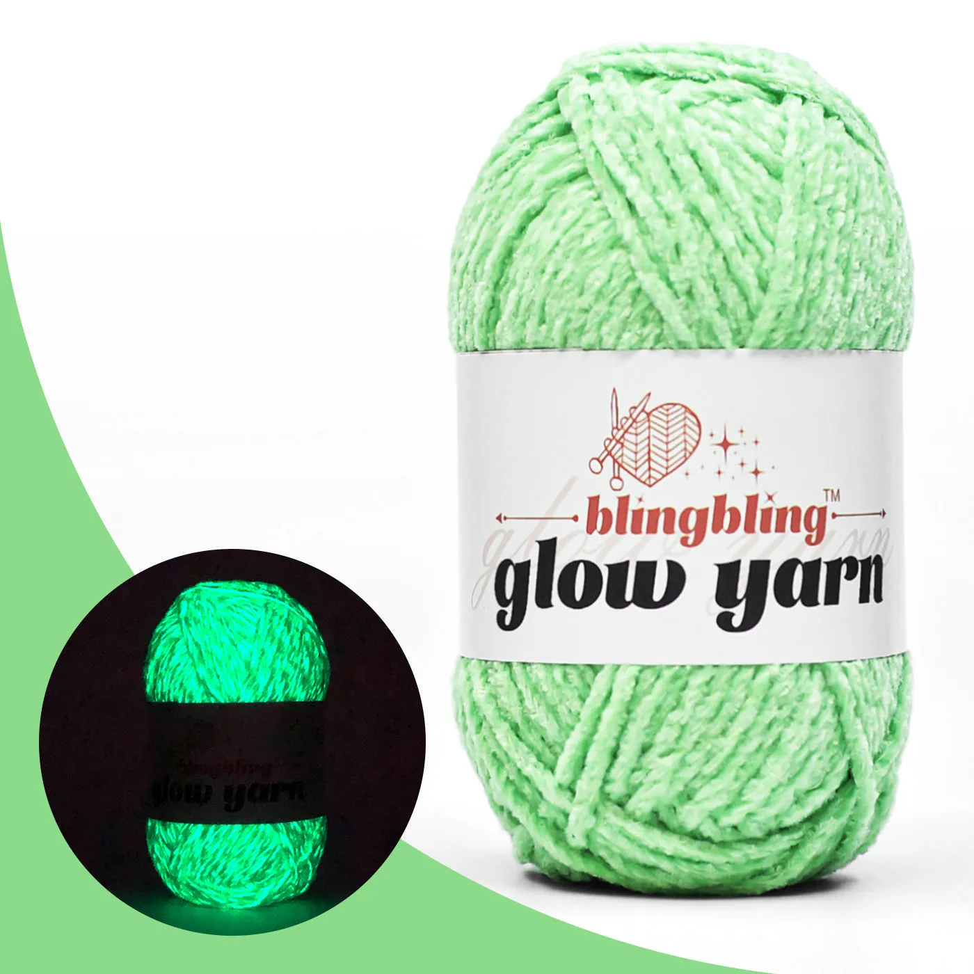 Premium Glow-in-the-Dark Chenille Yarn(14 colors)