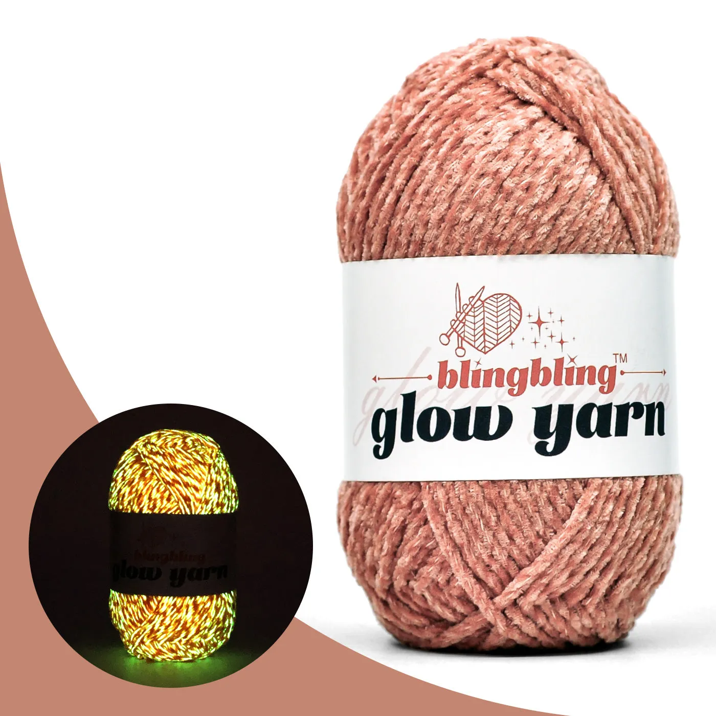 Premium Glow-in-the-Dark Chenille Yarn(14 colors)