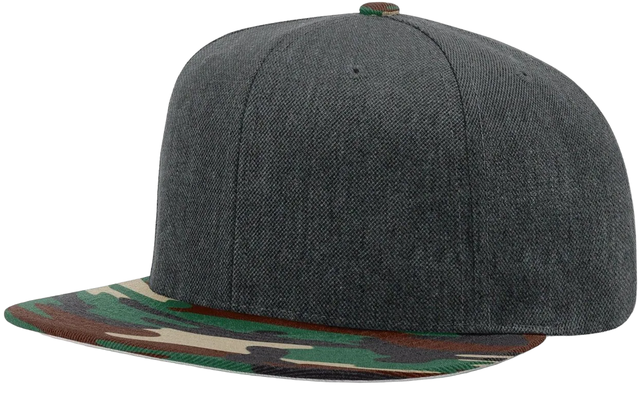 Richardson 510 Flatbill Snapback Cap Wool Blend Hat Hi-Profile Adjustable Snapback