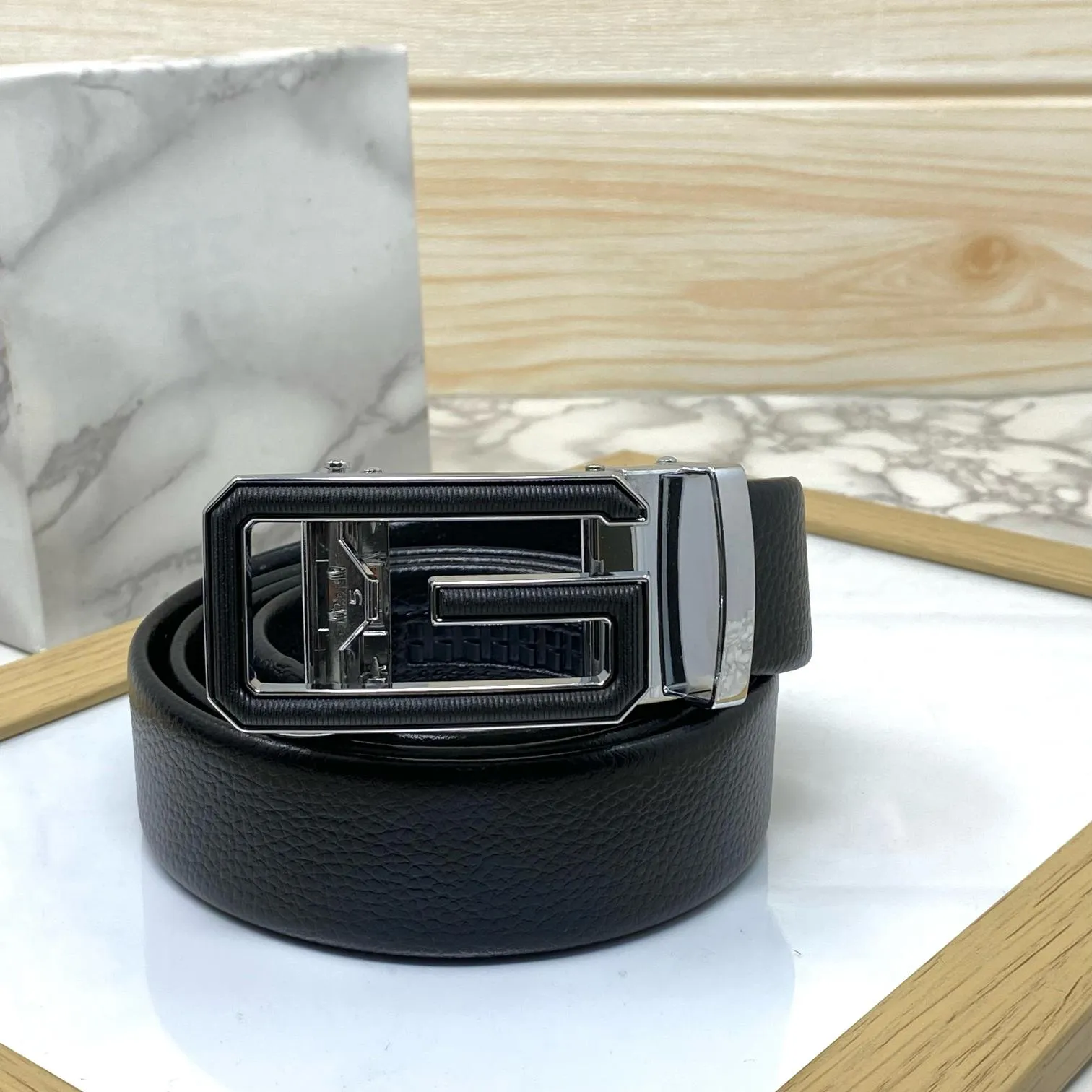 Single G Shape Two Tone Formal Belt For Men-JonasParamount