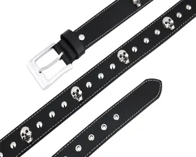 Skull and Pyramid Studs Genuine Leather Belt Punk Rock