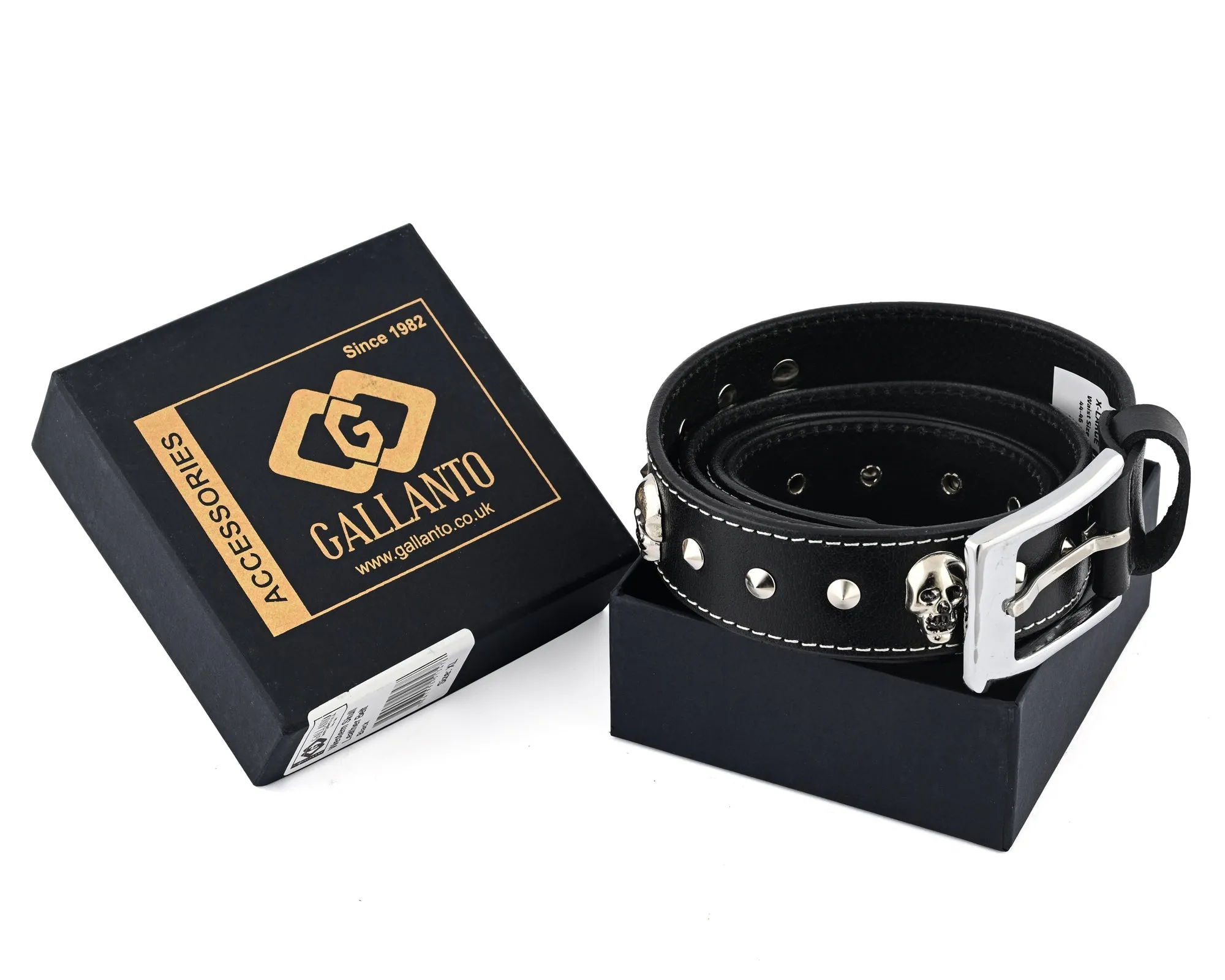 Skull and Pyramid Studs Genuine Leather Belt Punk Rock