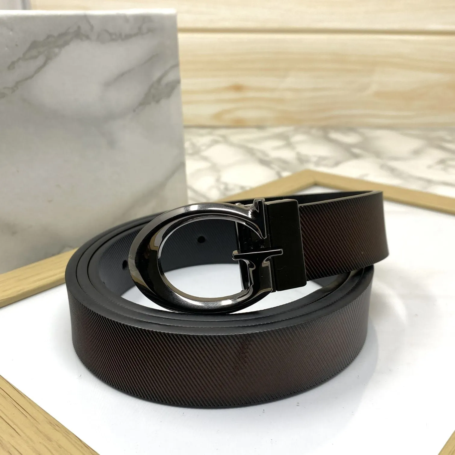 Small G Letter Reversible Strap Belt For Men-JonasParamount