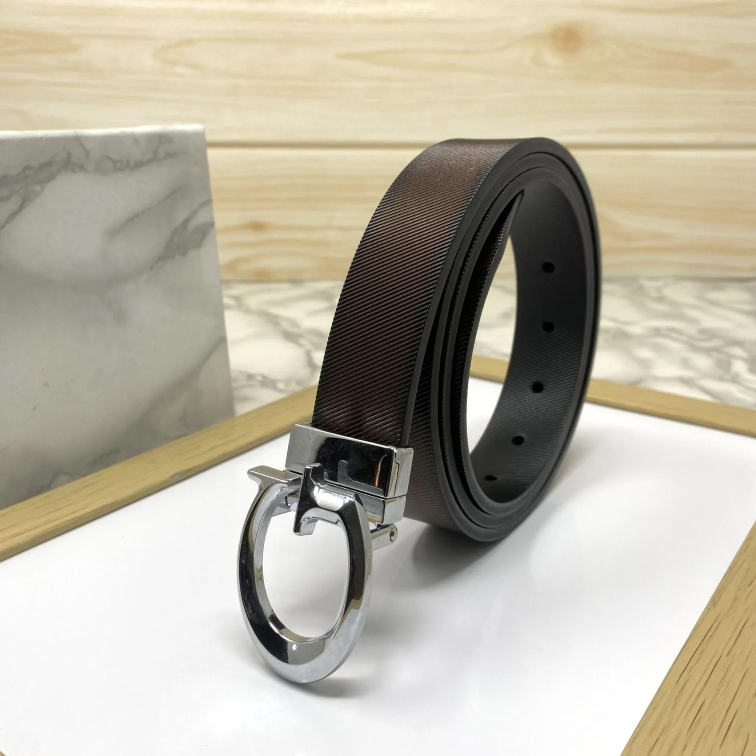 Small G Letter Reversible Strap Belt For Men-JonasParamount