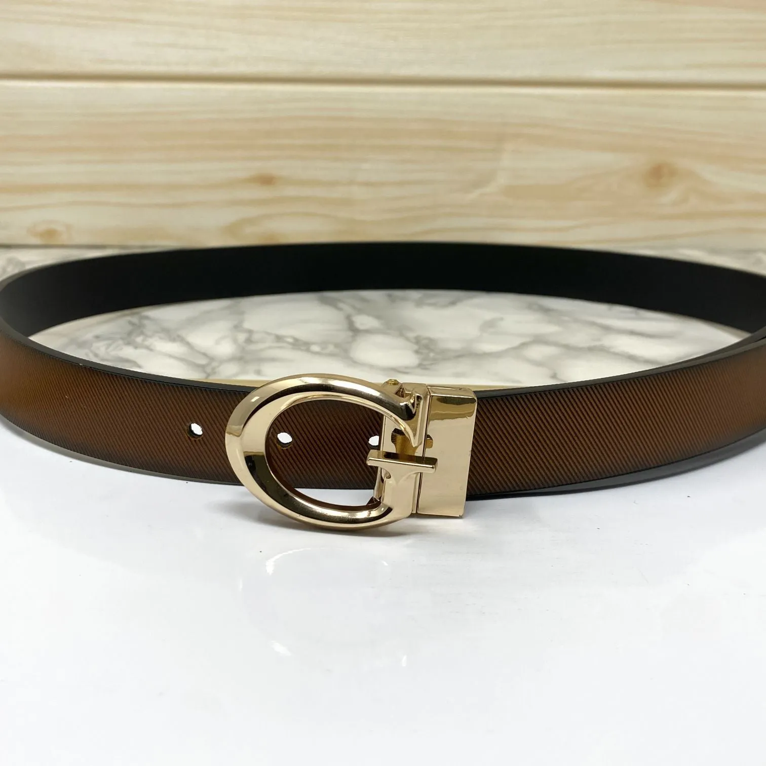 Small G Letter Reversible Strap Belt For Men-JonasParamount