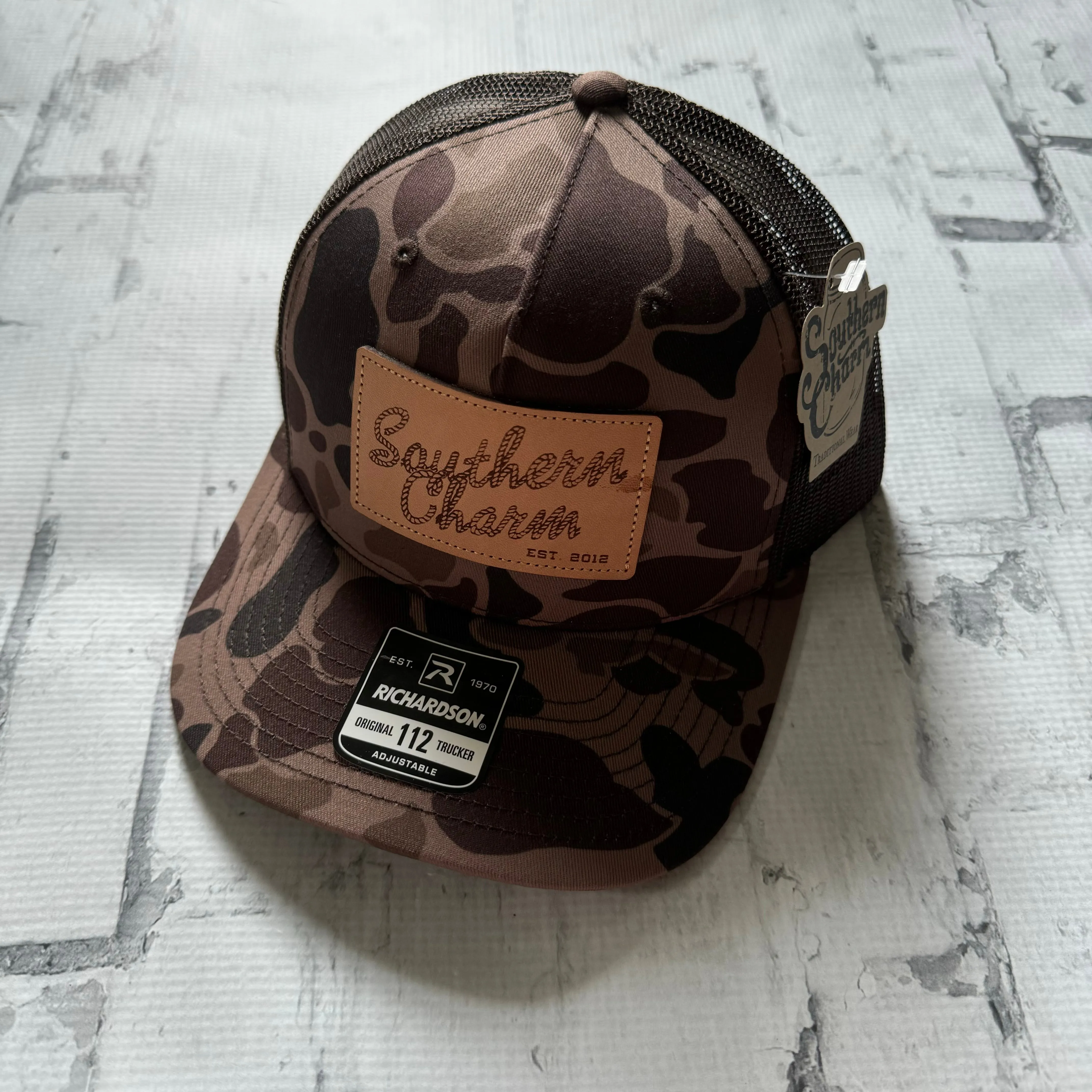 Southern Charm “Woven Rope" Hat - Bark Camo