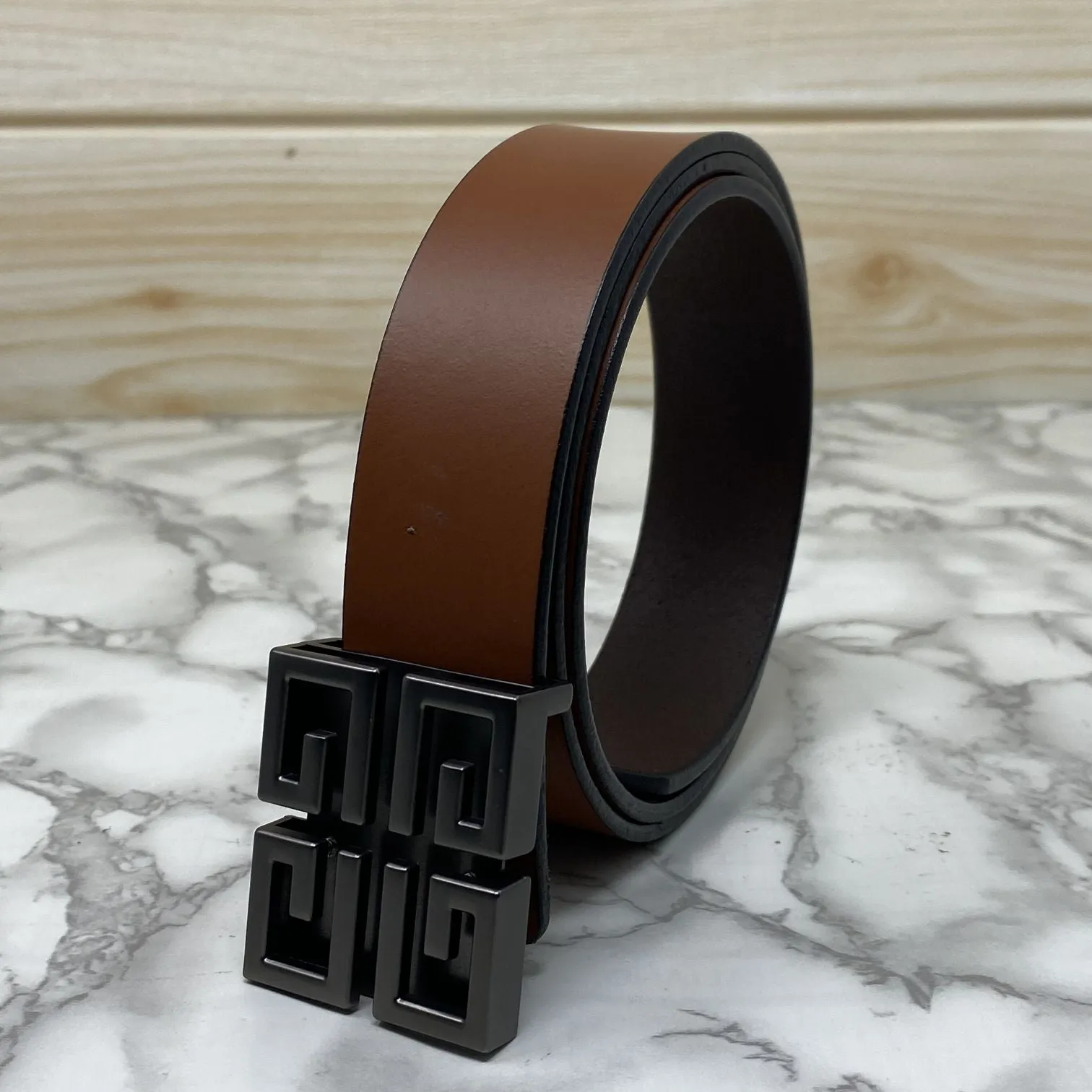 Square Section Leather Strap Belt-JonasParamount