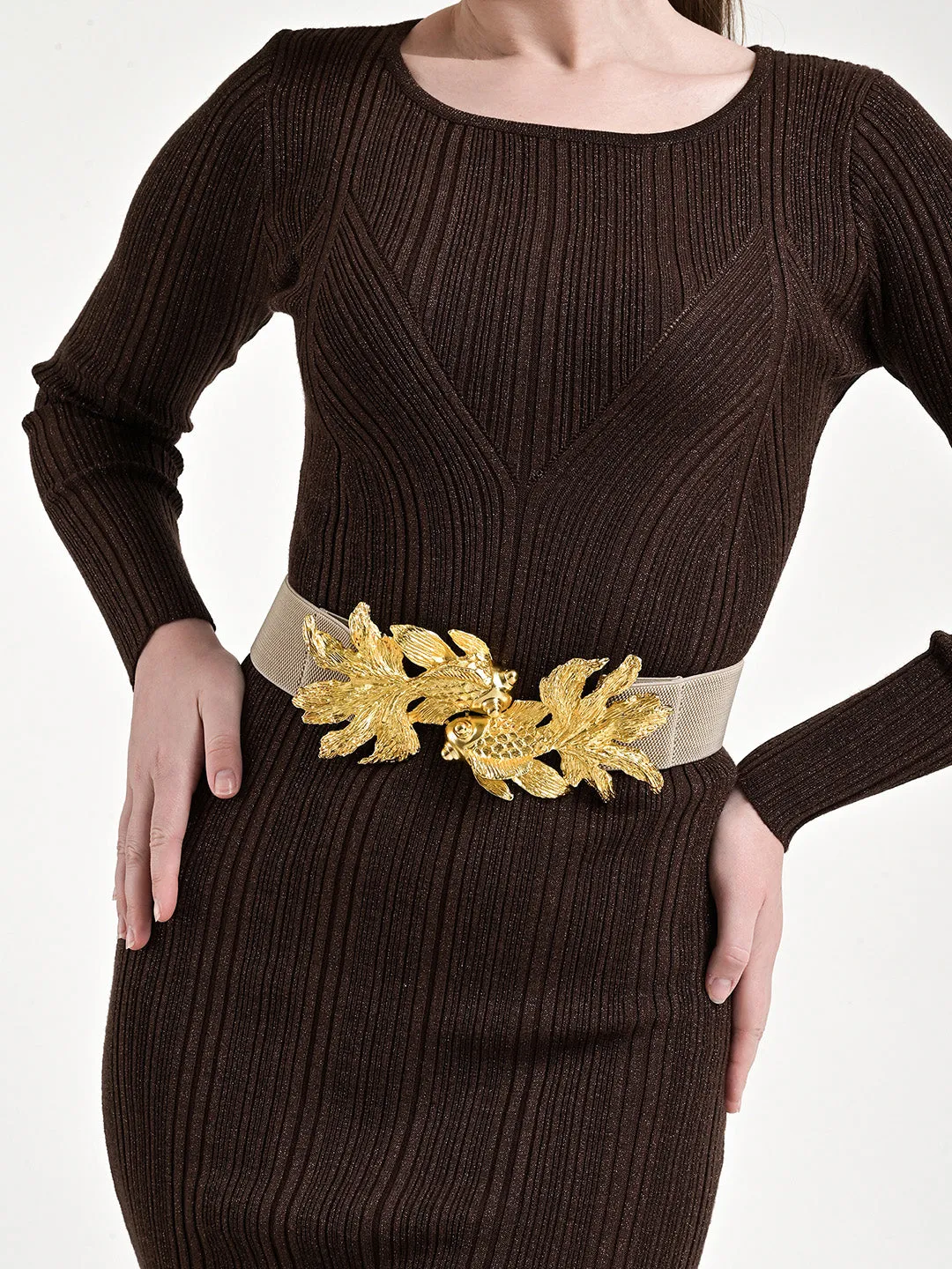 Statement Buckle Broad Elasticated Belt