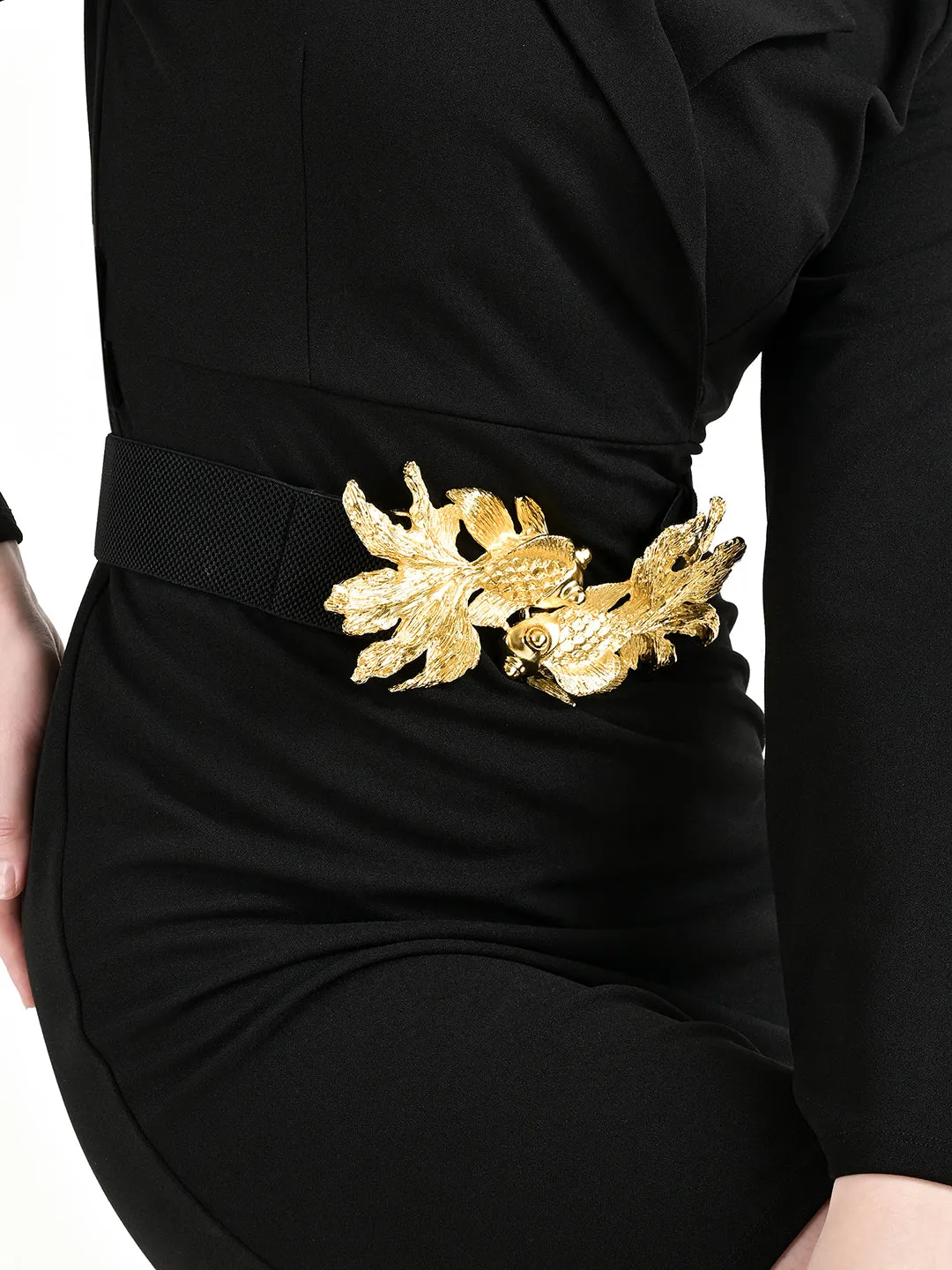 Statement Buckle Broad Elasticated Belt