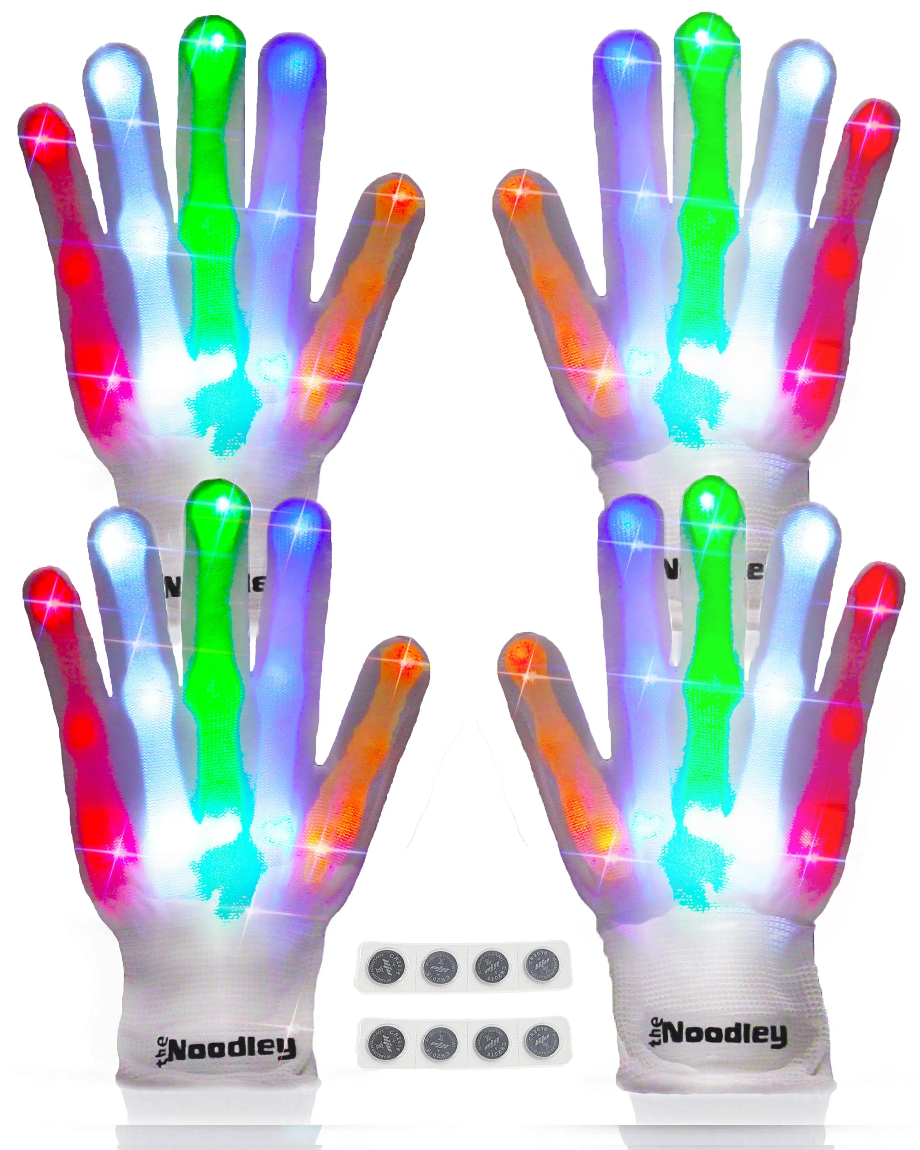 The Noodley Kids' 2 Pairs LED Light up Gloves