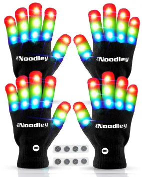 The Noodley Kids' 2 Pairs LED Light up Gloves