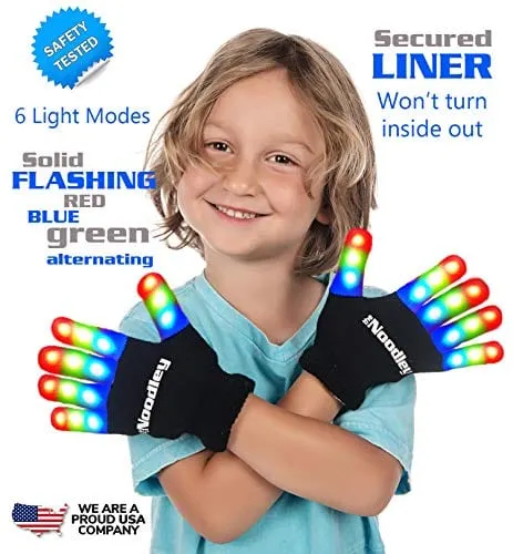 The Noodley Kids' 2 Pairs LED Light up Gloves