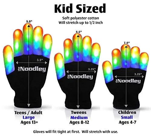 The Noodley Kids' 2 Pairs LED Light up Gloves