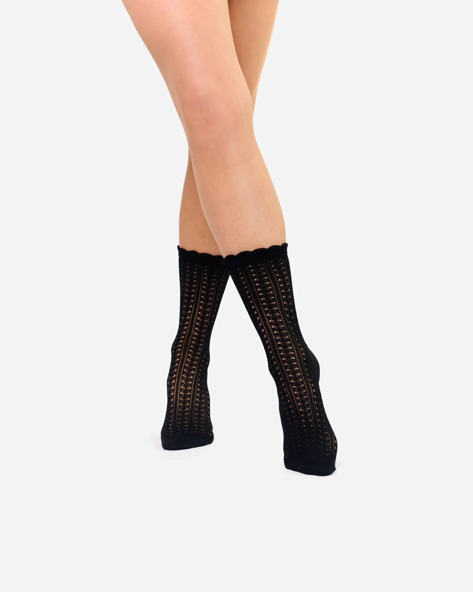 The Saint | Knit-patterned Socks Black