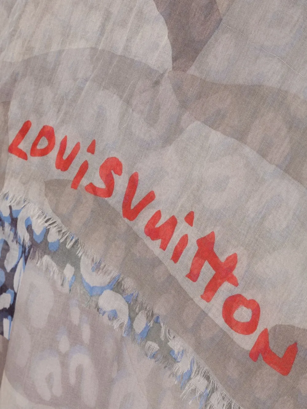 Trendy Inspired Louis Vuitton Cheetah Print Scarf Grey/navy