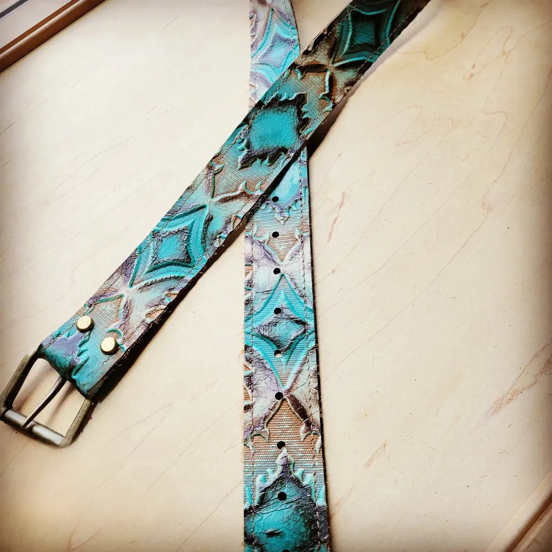 Turquoise Sierra Laredo Genuine Leather Belt