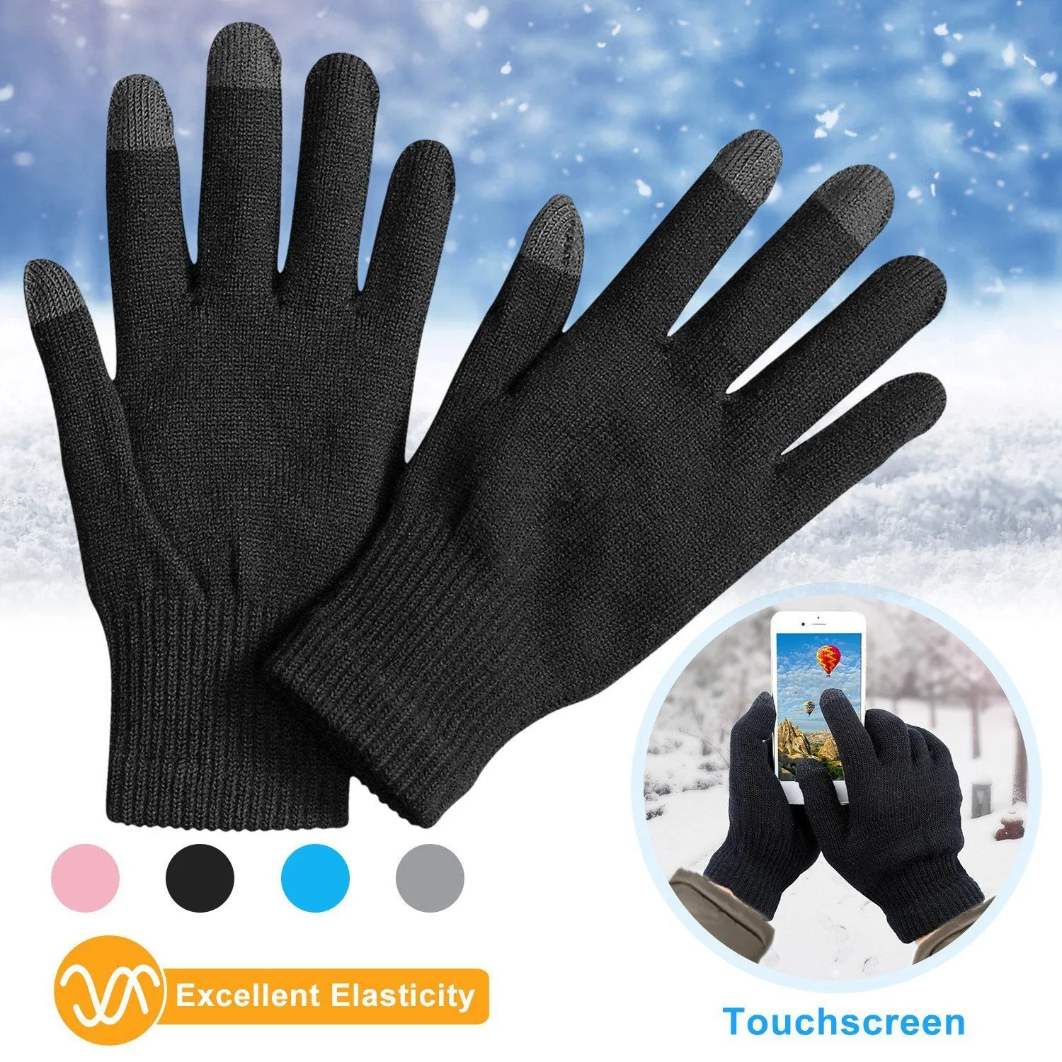 Unisex Winter Knit Gloves Touchscreen