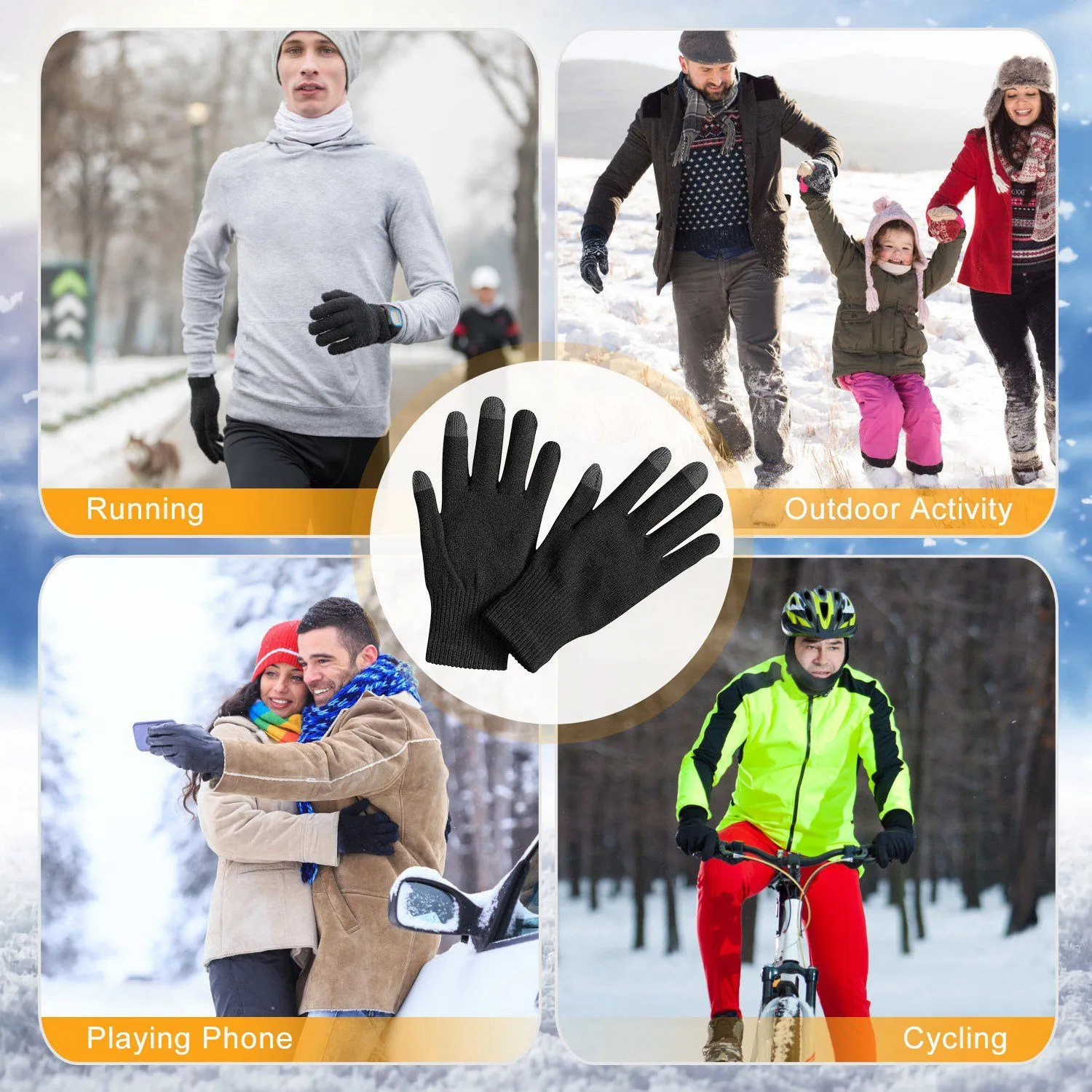 Unisex Winter Knit Gloves Touchscreen